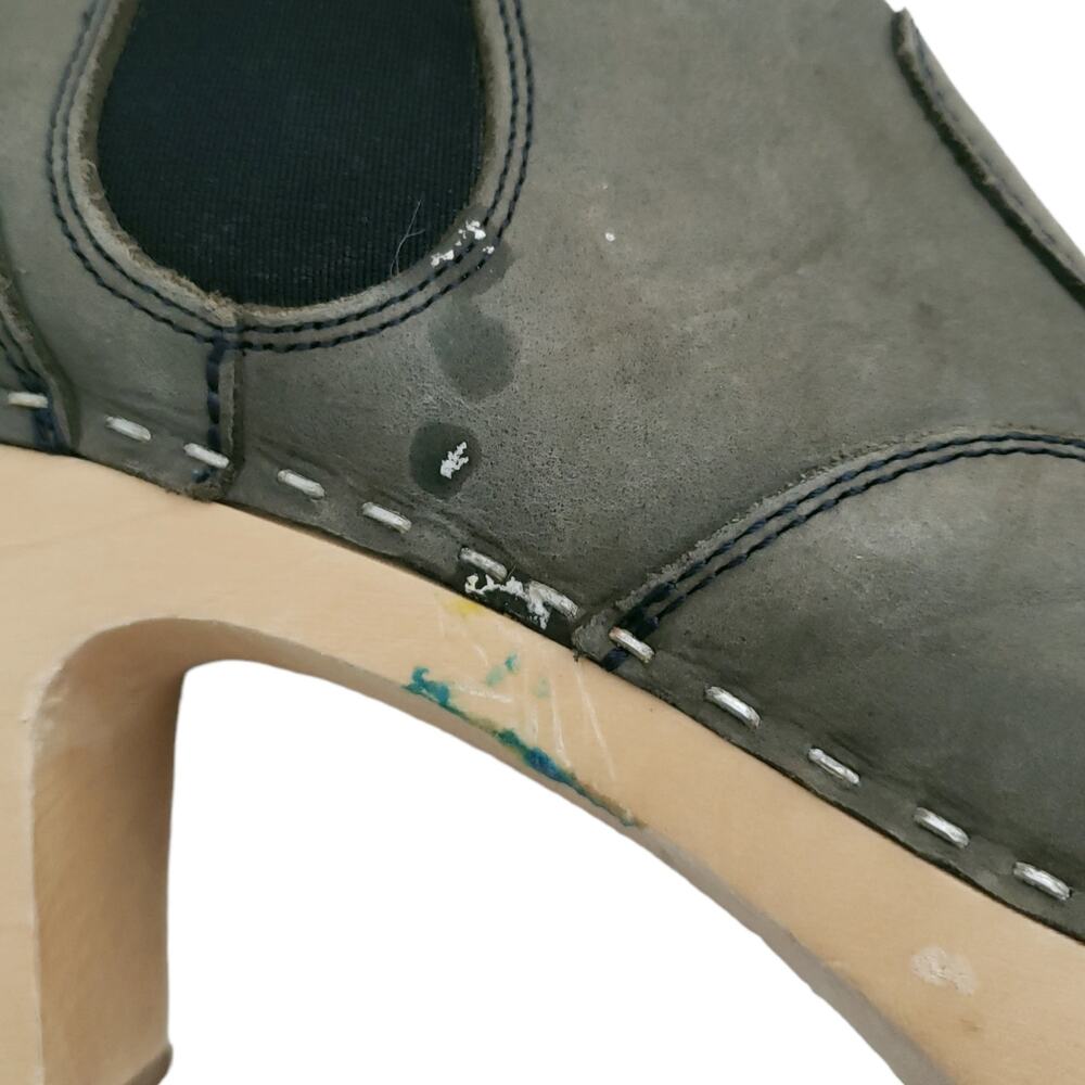 Swedish HASBEENS Classic Chelsea gray nubuck leather ankle boot booties Sz 40 10 - Picture 7 of 11